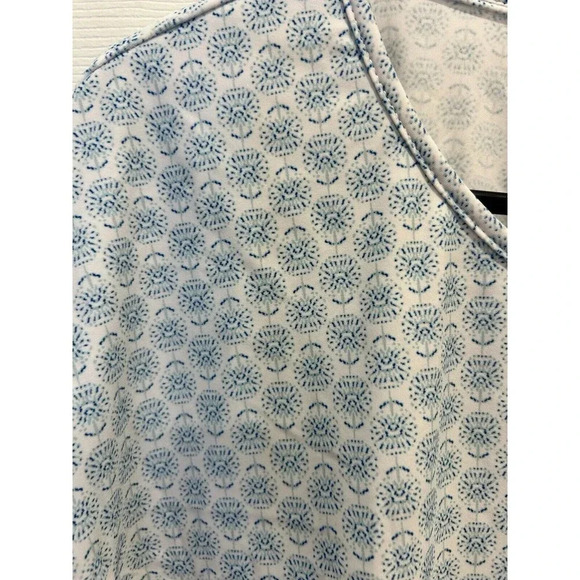 NEW Aqua Et Sol Swim Cover Up Womens L Blue White Geometric Dress UPF 50 - Picture 5 of 8